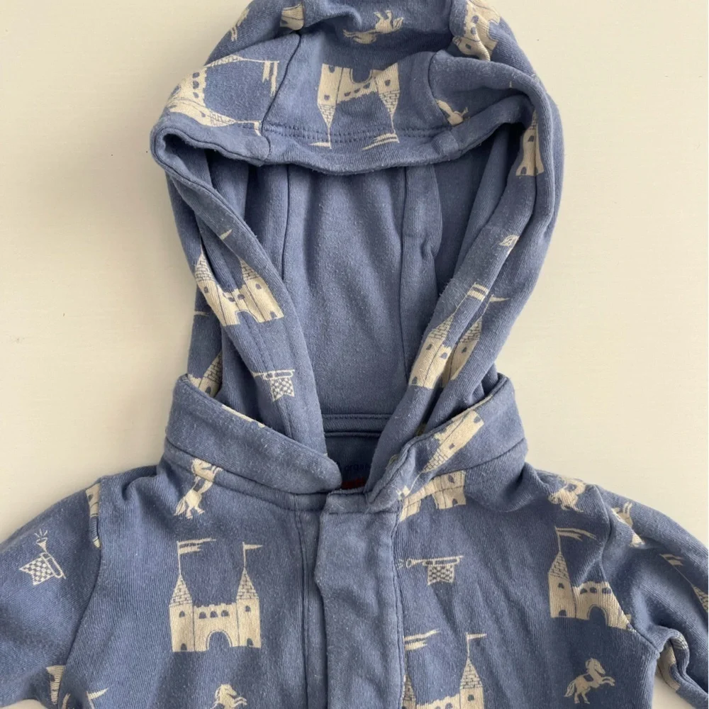 Magnetic Me castles and knights Navy and Cream Hooded Kids Footie